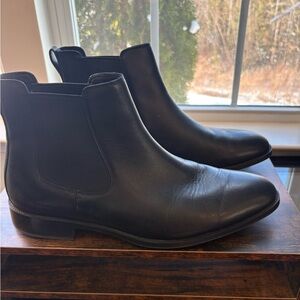 Black Cole Haan Leather Chelsea Boots